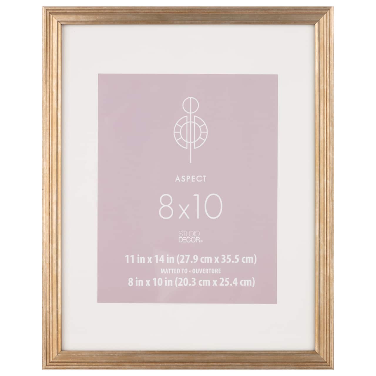 Aspect 8" x 10" Gold Narrow Frame with Mat by Studio Décor®